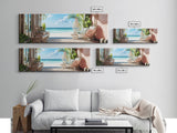 Oceanic Retreat Canvas Print Coastal Decor Nautical Seascape Painting Minimalist Zen Wall Art Relaxing Bedroom Horizontal Artwork