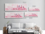 Makeup Art Canvas Print Featuring Lipstick and Nail Polish, Pink Abstract Wall Art for Bedroom or Bathroom Decor, Feminine Gift