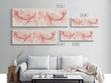 Koi Fish Canvas Print Light Pink Wall Art Whimsical Art Bedroom Decor Living Room Art Cottagecore Aesthetic Horizontal Wall Art