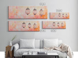 Moroccan Lanterns Canvas Print Pink Orange Wall Art Boho Decor Rustic Living Room Artwork Horizontal Farmhouse Style Gift Idea