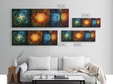 Radiant Mandala Canvas Print Sacred Geometry Art Wildflower Painting Bold Statement Wall Art Bedroom Modern Living Room Decor