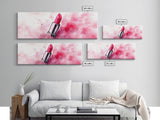 Pink Lipstick Art Canvas Print, Modern Makeup Wall Art, Feminine Decor, Light Pink Abstract Art, Whimsical Beauty Art