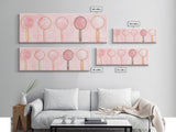 Minimalist Mirrors Framed Canvas Print Light Pink Wall Art Geometric Art Whimsical Art Modern Bedroom Decor Skinny Wall Art