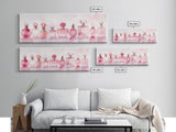 Framed Canvas Print Perfume Bottle Art Pink Abstract Art Feminine Decor Gift Idea Minimalist Living Room Wall Art Horizontal Painting