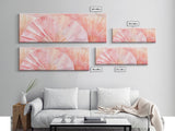Framed Canvas Print Light Pink Abstract Fan Art Coastal Cowgirl Wall Art Minimalist Rustic Decor Living Room Art Horizontal Painting