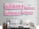 Pink Lipstick Wall Art, Canvas Print, Feminine Beauty Decor, Whimsical Art, Perfect Gift Idea, Above Desk Artwork, Makeup Room Style