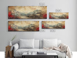 Chinoiserie Framed Canvas Print Japanese Minimalist Art Zen Wall Art Botanical Prints Nature Inspired Bedroom Artwork Decor