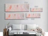 Bridal Veil Light Pink Wall Art Framed Canvas Print Horizontal Wedding Rustic Decor Extra Wide Artwork Bedroom Art