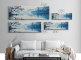 Serene Blue Lake Landscape Canvas Print, Pine Tree Art, Smoky Mountain Art, Coastal Landscape Art, Bedroom Art, Gift Idea For Him
