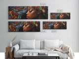 Afrocentric Framed Canvas Print Vibrant Tribal Art Decor Living Room Art Original Painting Gift Idea Bedroom Wall Art