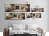 Framed Canvas Print Cozy Farmhouse Art Rustic Decor Wicker Charm Living Room Above Sofa Wall Art Warm Tones Gift Idea