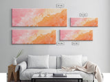 Textured Abstract Pink Canvas Print - Soft Peach and Coral Wall Art, Minimalist Fall Decor, Vibrant Pastel Bedroom Accent, Gift Idea