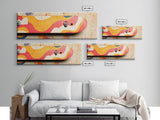 Vibrant Pop Art Skateboard Canvas Print - Abstract Graffiti Wall Art, Retro Colorful Teen Room Decor, Urban Bedroom Accent Piece
