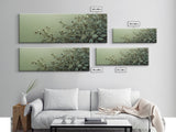 Nature-Inspired Sage Green Framed Canvas Print – Sage Green Wall Art, Botanical Prints, Minimalist Art, Bedroom Art, Wabi Sabi Art