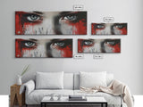Moody Abstract Canvas Print Framed, Dark Romance Painting Wall Art, Unique Portrait Artwork Gift Idea Modern Home Decor Accent