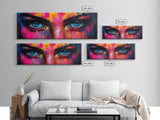 Vibrant Eyes Abstract Canvas Print, Modern Whimsical Wall Art, Colorful Art Gift Idea Bedroom Boho Artistic Expression Decor