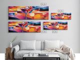 Martini Glass Framed Canvas Print Martini Wall Art Abstract Modern Cocktail Art Kitchen Bar Decor Bold Geometric Wall Artwork