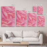 Flowing Abstract Pink Wave Art Framed Canvas Print | Feminine and Minimalist Bedroom or Living Room Aesthetic | Whimsical Art Decor