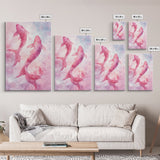 Watercolor koi fish painting in vibrant pink tones, perfect bedroom decor, framed canvas print, whimsical art above bed wall art