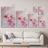 Origami Cranes Canvas Print, Pink Paper Bird Art, Minimalist Zen Decor, Whimsical Artwork Bedroom Wall Art, Japanese-Inspired Gift