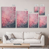 Soft Pink Glow Framed Canvas Print | Cherry Blossom Painting | Light Pink Wall Art | Wabi Sabi Art | Above Sofa Decor | Living Room Art