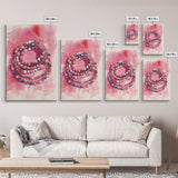 Vibrant gemstone bracelet painting with framed canvas print, gemstone painting, pink abstract art, moody art, living room decor