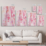 Pink Petals Canvas Print Abstract Floral Art Light Pink Dorm Wall Art Whimsical Art Minimalist Rustic Farmhouse Bedroom Decor Gift