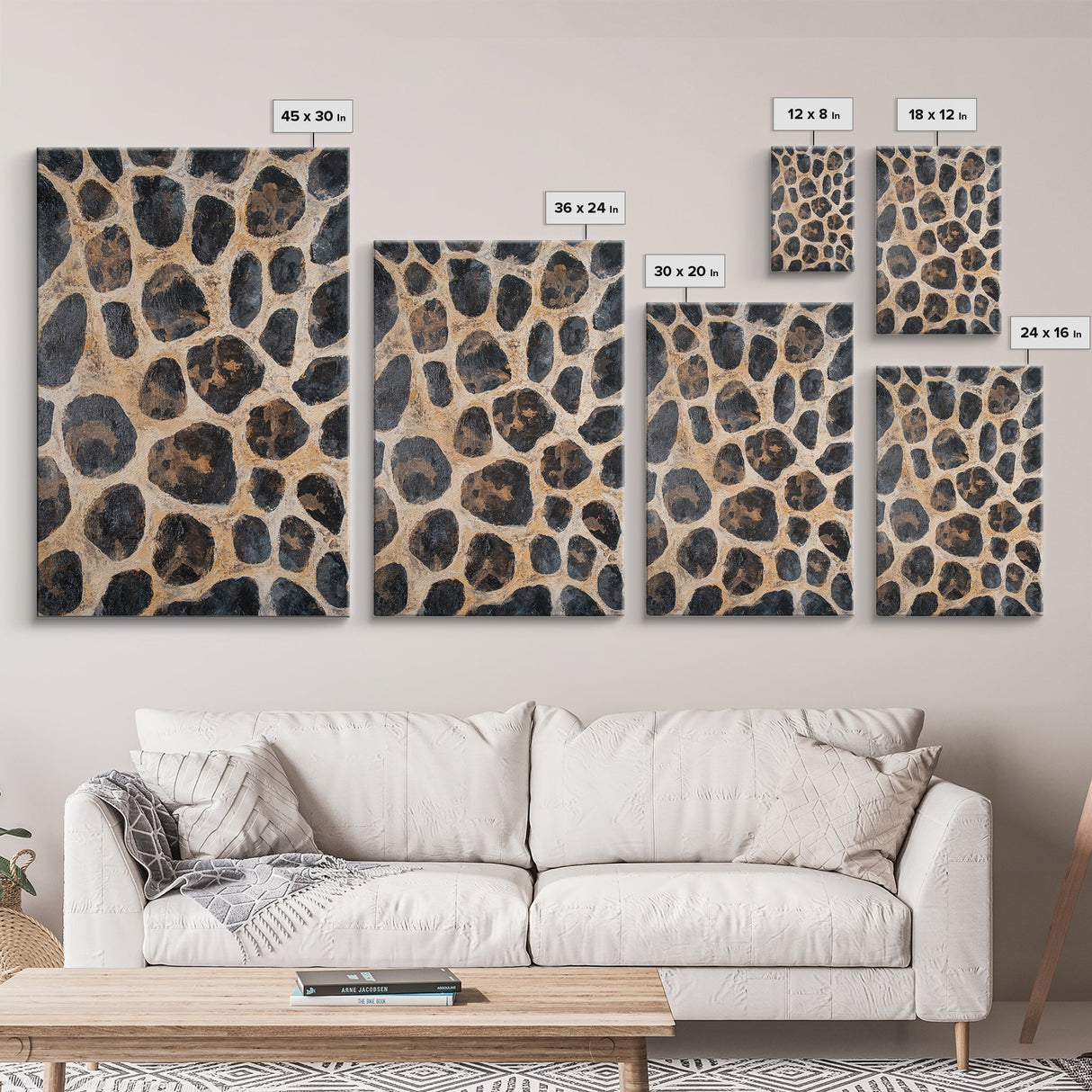 Rustic Stone Texture Canvas Print, Earthy Wall Art, Farmhouse Decor, Bedroom Art, Vertical Rustic Art, Skinny Wall Art