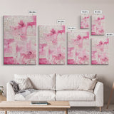 Romantic Calligraphy Art Framed Canvas Print Pink Abstract Wall Art Wabi Sabi Inspired Living Room Decor Moody Aesthetic