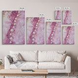 Pearlescent Beads Abstract Canvas Print Light Pink Wall Art Vertical Artwork Minimalist Decor Original Painting Bedroom Art
