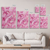 Abstract light pink wall art modern ribbons canvas print perfect addition to minimalist aesthetic boho decor vertical skinny art