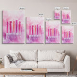 Vibrant lipstick art bold feminine wall decor framed canvas print perfect bedroom or guest room boho aesthetic rustic glam style gift