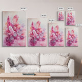 Gemstone Painting Framed Canvas Print Moody Abstract Art in Light Pink Wall Art Bedroom Decor Rustic Aesthetic Living Room Accent