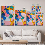 Bold Abstract Organic Shapes Canvas Print, Contemporary Chinoiserie Wall Art, Vibrant Boho and Minimalist Design for Modern Spaces