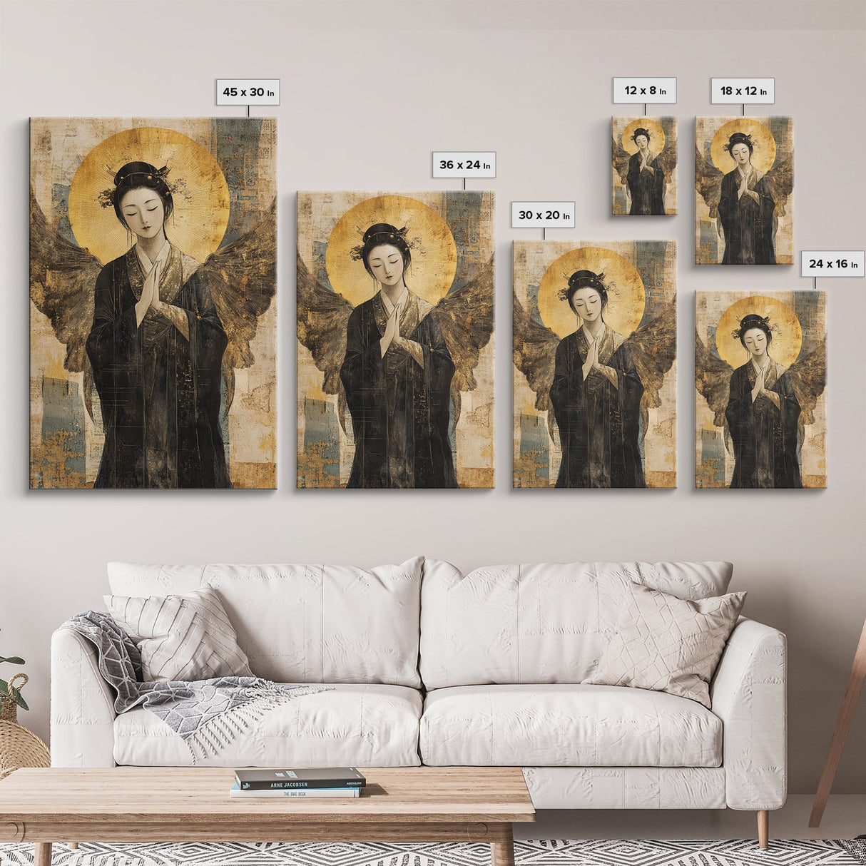 Ethereal Angel Framed Canvas Print Dark Angels Wall Art Goddess Art Print Rustic Wall Art Sacred Geometry Art Spiritual Decor Bedroom Art