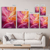 Fluid Pink Orange Canvas Print Featuring Bright Abstract Art Nouveau Style, Perfect Living Room Wall Art and Wabi Sabi Aesthetic