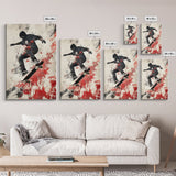Energetic Skater Canvas Print with Urban Graffiti Wall Art and Bold Street Style Decor, Perfect for Living Room Accent Walls