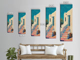 Mediterranean, Rustic, Canvas Print, coastal landscape art, farmhouse art, above couch art, wabi sabi art, southwest wall art,gift idea