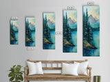 Landscape  Lake, nature oil painting, framed canvas print, landscape painting, lake Tahoe art, moody art, tall narrow art