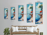 Lakeside Cabin, coastal landscape art, nautical decor, rustic art, beach house wall art, above bed wall art, Framed Canvas Print