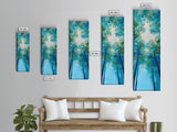 Canopy Trees, birch tree painting, botanical prints, nature wall art, green wall art, vertical wall art, Framed Canvas Print, above bed art