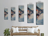 Harbor Boats, Nantucket painting, seascape painting, lake Tahoe art, rustic wall art, gift idea for her, Canvas Print, living room art
