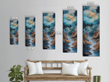 Moody River, Smoky Mountain Art, Landscape Painting, Moody Art, Blue and Green Wall Art, Tall Skinny Art, Framed Canvas Print