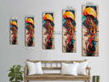 Jellyfish Painting, Ocean Art, Moody Art, Nautical Decor, Coastal Cowgirl Wall Art, Christmas, Framed Canvas Print, Bedroom Art