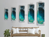 Teal wall art, hidden lagoon, ocean painting, moody art, coastal decor, framed canvas print, nautical art, above bed wall art