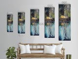 Forest Reflection, Moody Art, Landscape Painting, Pine Tree Art, Wabi Sabi Art, Smoky Mountain Art, Framed Canvas Print, Rustic Wall Art