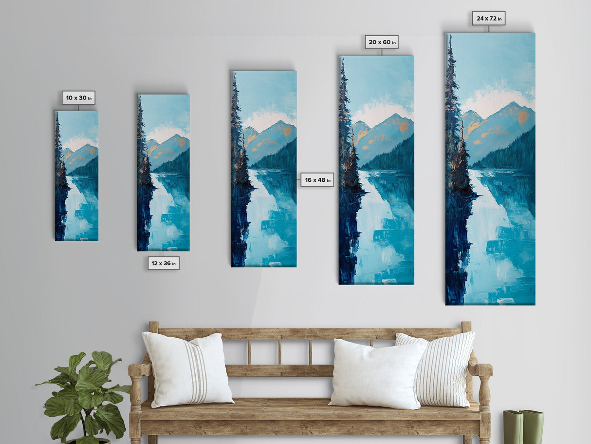 Southwest Wall Art, Framed Canvas Print, geometric wall art, vibrant mountain painting, rustic decor, landscape painting