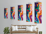 Abstract Swirls, pink orange wall art, geometric wall art, bold colorful art, modern minimalist art, blotter art, Canvas Print