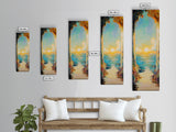Sunset Cove, coastal painting, ocean view, seascape painting, nautical decor, coastal wall art, Framed Canvas Print