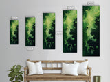 Green, Abstract Art, Framed Canvas Print, green wall art, sage green wall art, botanical prints, geometric wall art, extra wide art